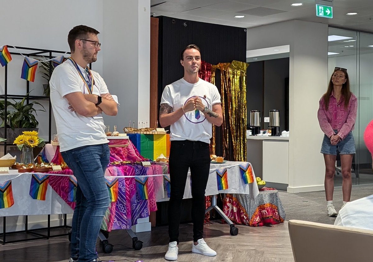 EISGlasLGBT's tweet photo. Thank you to @tiecampaign and @BurnessPaullLLP for a lovely start to our Pride event this morning with brunch and networking. A few of our members were there with @EISUnion ex president Paula McEwan and Equalities convenor Nicola Fisher. https://t.co/zAod7bHcuh