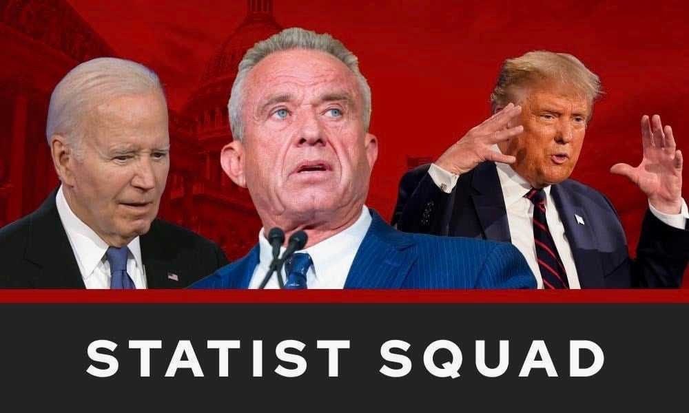 ChaseForLiberty's tweet photo. The Statist Squad, Donald Trump - Joe Biden - RFK Jr, represents the entrenched establishment that seeks to impose their will on the American people. Each of these candidates is committed to increasing the size and scope of government, but Chase Oliver stands for something different—LIBERTY! Join the League of Liberty today 

https://t.co/suISucOfon