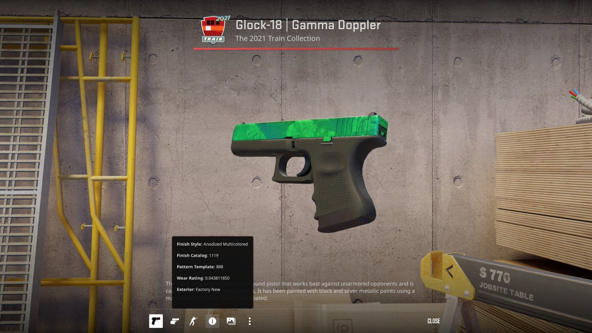 I just got this Glock Emerald in a 4% Tradeup.
Saw it had patternID 888, is that worth overpay?