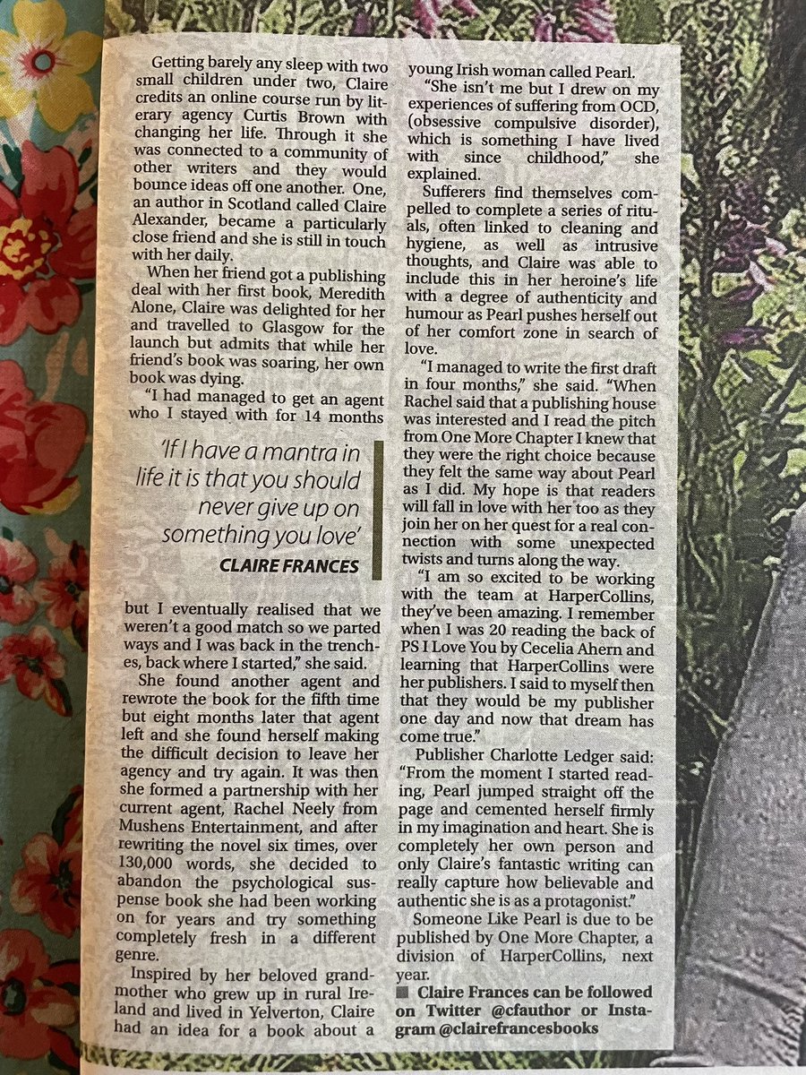 cfauthor's tweet photo. Nearly 30 years ago, The Western Morning News wrote an article about me. It was all about how I wanted to be an author one day…nearly 30 years later, this happened! Thank you, @Dollery50 for this very special article! 💛🌷💛 https://t.co/q10rAex1Rt