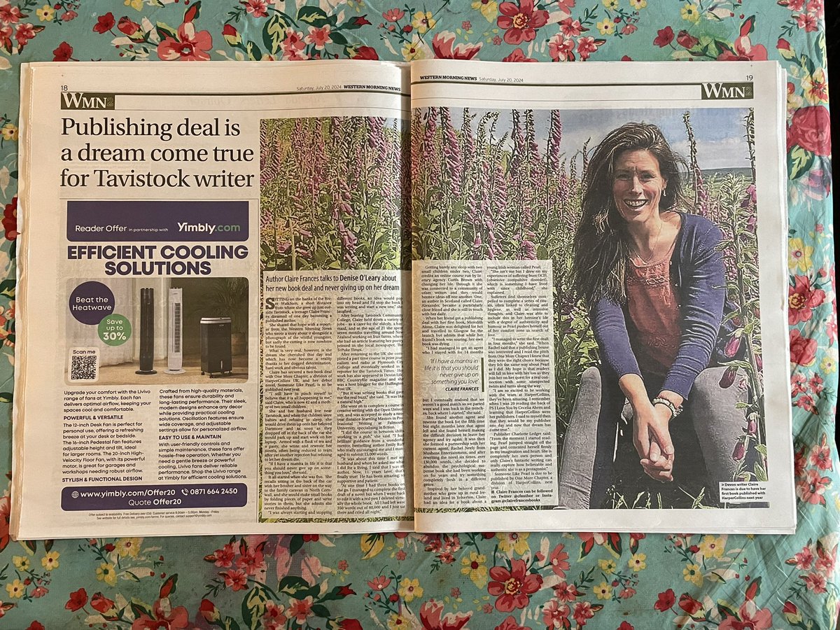 cfauthor's tweet photo. Nearly 30 years ago, The Western Morning News wrote an article about me. It was all about how I wanted to be an author one day…nearly 30 years later, this happened! Thank you, @Dollery50 for this very special article! 💛🌷💛 https://t.co/q10rAex1Rt