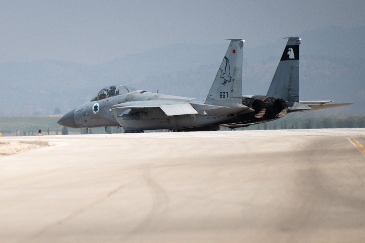 manniefabian's tweet photo. The IDF releases images and videos of F-15 fighter jets being prepared ahead of the strike in Yemen.

The attack also involved F-35 fighters, refueling planes, and reconnaissance aircraft. https://t.co/lTfhTbkzss