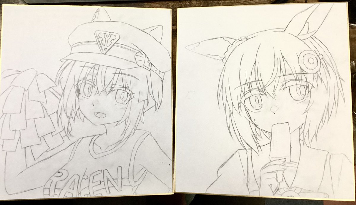色紙の下書き2枚分 