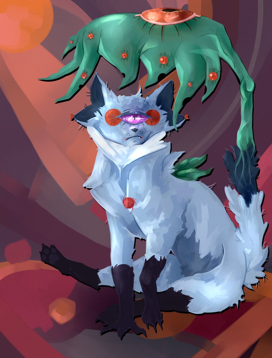 I drew a work for the <a href="/SoteriaJourney/">Soteria | Minting Now ✨</a>. The animal is called a "eyeat". 
eye
eat
(с)at

You can read a more detailed description, habitat and hunting methods in the description of the art or in the Soteria discord.