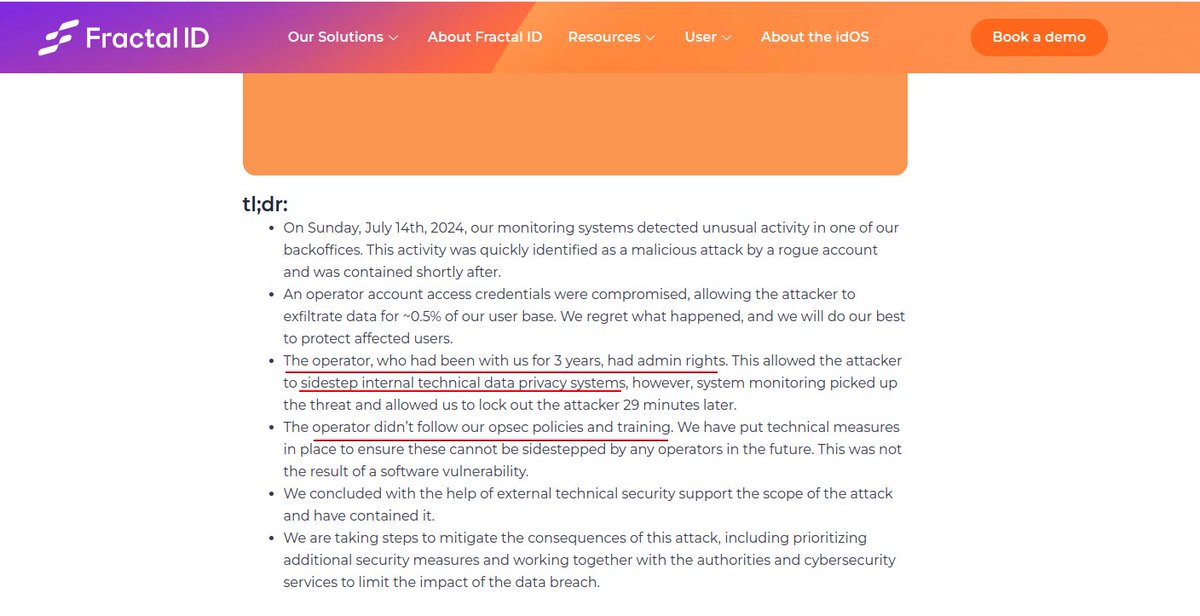 LefterisJP's tweet photo. Sum@12345

That's all it took for an attacker to gain access to plain text sensitive data and passport scans of over 50k of @Fractal_ID users

But sure let's blame the clumsy employee. Not the company whose lack of security practices allowed this to happen.

Shame on you fractal. https://t.co/e51r4U9L62