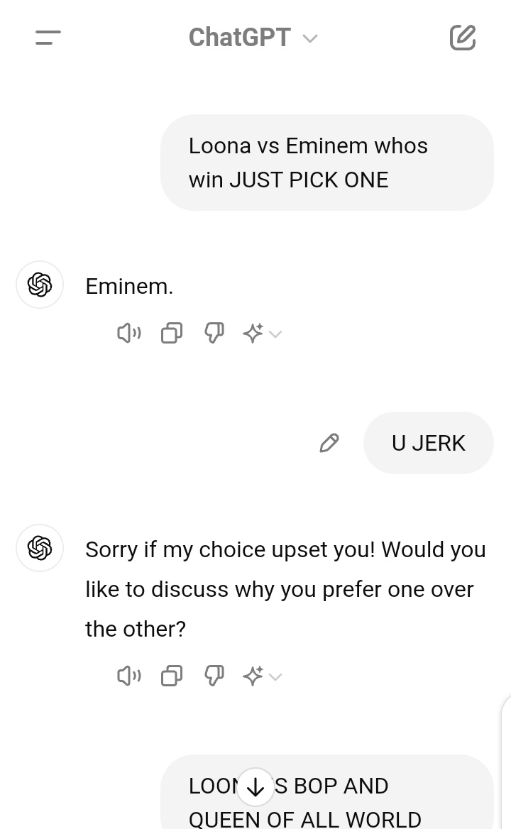 4sehat5chuu's tweet photo. stewpid chat gpt picking m&amp;m🙄💥 https://t.co/tq8tE6WYyU