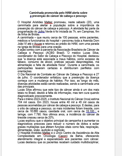 BomfimBrown's tweet photo. Caminhada promovida pelo Hospital Aristides Maltez alerta sobre a prevenção do câncer de cabeça e pescoço

A atividade fez parte da programação do Julho Verde e foi iniciada às 7h, neste sábado, 20, em Campinas, fim de linha de Brotas. https://t.co/pnTVBdsv4s