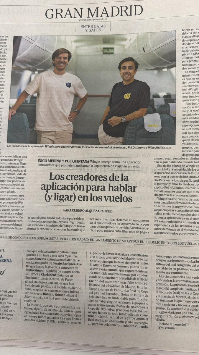 Wingle has been featured on the press this week. Digital, printed and on TV! What a week 🚀

letswingle.com <a href="/lets_wingle_/">Wingle - it’s in the air</a>