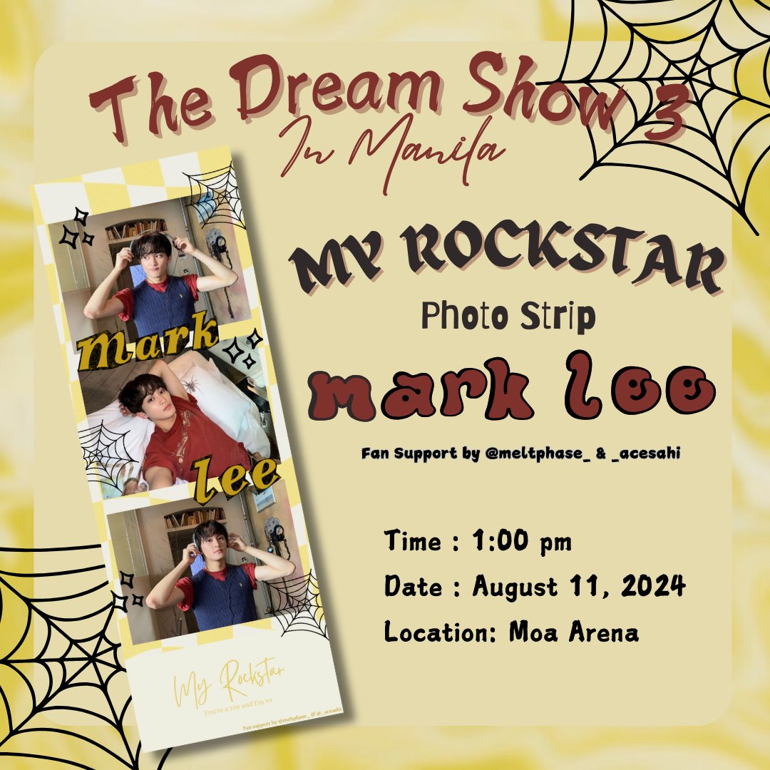 meltphase_'s tweet photo. THE DREAM SHOW 3 in MANILA

🕸️.⁠｡⁠*⁠♡ MY ROCKSTAR 🕸️

— Mark Lee fan support by: @meltphase_&amp; @_acesahi

↝strictly 1:1 ratio
↝exact location, tba
↝like, rt, mbf us @_acesahi
↝open for trades
↝tag us if u get one !

#NCTDREAM_THEDREAMSHOW3_in_MNL
#THEDREAMSHOW3_in_MNL https://t.co/aS0QxtL0tB