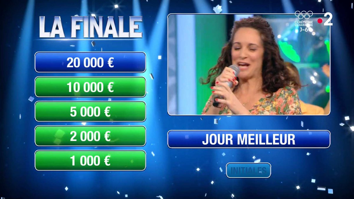 titi1960's tweet photo. #Fin du 2éme épisode de #Noplp de @nagui du 20/07/24
#Coline reste #Maestro
- 7 victoires
- 37 000 €
C'est fini pour la semaine rendez-vous lundi pour les derniers épisodes de la saison avant les #JO
Beau #WeekEbd à tous et toutes https://t.co/jIh89AGbvE
