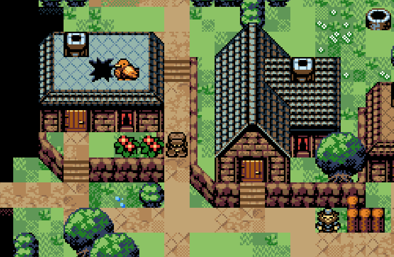 deceius's tweet photo. Someone's roof needs fixing. 

#screenshotsaturday #gamedev #rpgmaker https://t.co/AM4YleFhzL