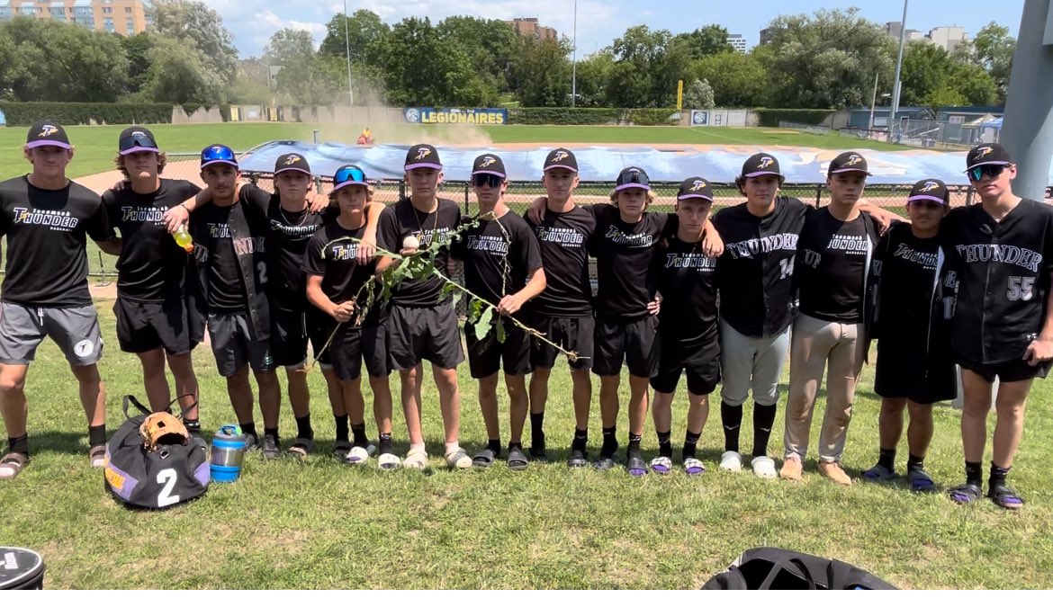 Tecumseh Thunder 16u (@tbcthunder16u) on Twitter photo Cam Grondin throws a 5 inning no-hitter as the Thunder clinch the #1 seed in their pool and advance to the PBLO Championship semi final tomorrow morning. #bleedpurple <a href="/TecumsehThunder/">Tecumseh Thunder</a> <a href="/ThePBLO/">Premier Baseball League of Ontario</a> <a href="/PrepBaseballON/">Prep Baseball Ontario</a> <a href="/ppsportsvideo/">Powerplay Sports</a> Cam Grondin throws a 5 inning no-hitter as the Thunder clinch the #1 seed in their pool and advance to the PBLO Championship semi final tomorrow morning. #bleedpurple <a href="/TecumsehThunder/">Tecumseh Thunder</a> <a href="/ThePBLO/">Premier Baseball League of Ontario</a> <a href="/PrepBaseballON/">Prep Baseball Ontario</a> <a href="/ppsportsvideo/">Powerplay Sports</a>