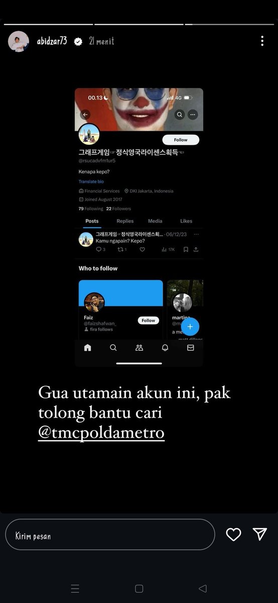 Quinnesss's tweet photo. @tsuguruly nitip kak, lagi dicari nih sama mas abidzar anak dari alm. uje karena nyenggol mendiang, kalo ada yg punya info lebih DM mas abidzar aja guys 🙏 keterlaluan banget sih ini. https://t.co/20ow1PebT0