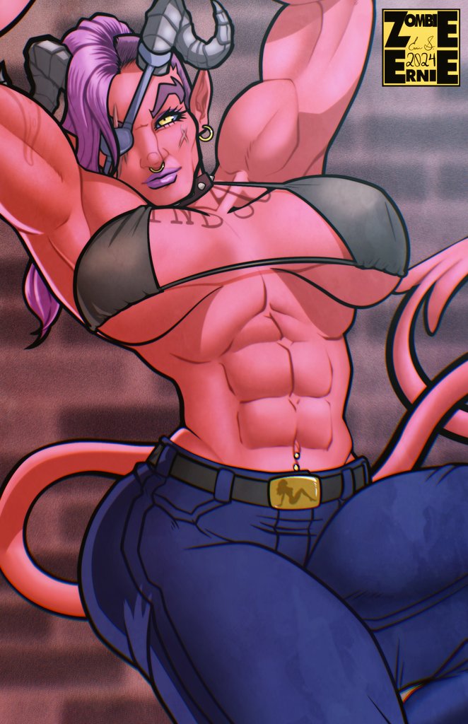 「Bit for of their tiefling character Leew」|ZombieErnieのイラスト
