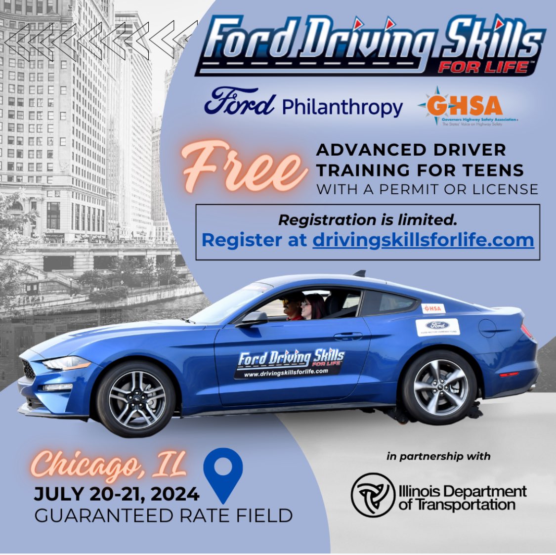 ChicagoSafe's tweet image. 🗣️What do you know about the #DutchReach? Come and learn this important driving skill,and many others, at the #FREE HALF-DAY DRIVING CLINIC, paid for by our #SAFEfriends,  @FordFund , @GHSAHQ and @illinois_dot 😊 

You can  #register at DrivingSkillsForLife.com/training #FordDSFL