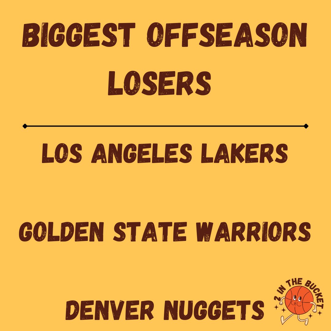 The #Lakers and #Warriors missed out on adding difference makers to go with their aging superstars, and the #Nuggets lose KCP and replace him with... no one? KCP was often guarding opposing teams best players while shooting 40% from three last season. -KC

#NBA #offseason