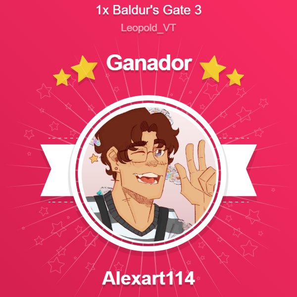 🏆 ¡El nuevo ganador tras comprobar que cumple los requisitos es <a href="/Alexart114/">Alexart (OPEN COMMISSIONS)</a>! ¡Enhorabuena!
