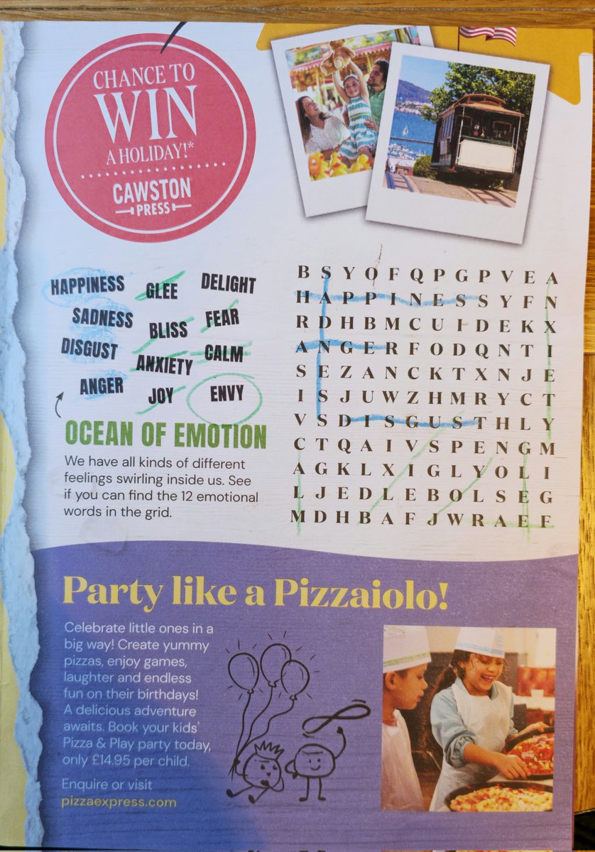 Dear <a href="/PizzaExpress/">PizzaExpress</a> can you help us find ENVY on your child's crossword puzzle please. If you find it ill buy you a pizza,if you can't you buy me one!
