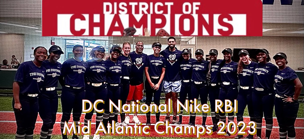 Nationals MLB RBI softball team representing the DMV plays the Mid Atlantic Regional Championship game today at 6pm @ the Washington Nationals Youth Academy against the Baltimore Orioles RBI Softball Team and we would like to invite you to come see our girls play softball.