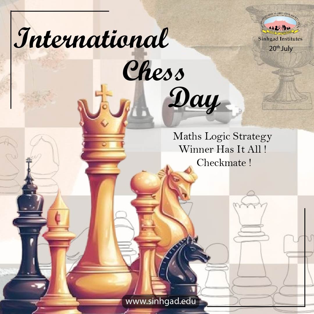 SinhgadCollege's tweet image. Happy International Chess Day! Celebrate the game of strategy, intellect, and endless possibilities. Let's make every move count! ♟️🌍 
#SinhgadInstitutes #InternationalChessDay #ChessLovers #GameOfKings