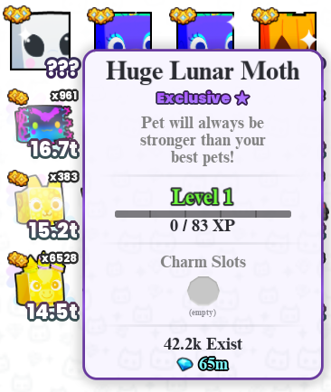 PetSimGW's tweet photo. Giving away Huge Lunar Moth! 🥳
1. Comment your roblox username 
2. Follow @PetSimGW &amp; @AuraBxn 
3. Like and Repost
⌛️Ends in 48h goodluck https://t.co/qfjISBORH1