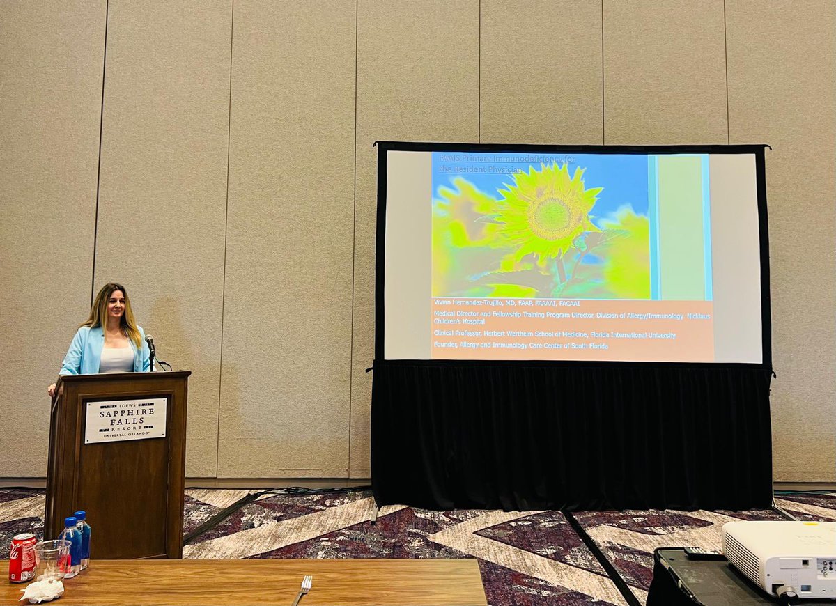 FAAIS (@fl_allergysoc) on Twitter photo Dr. Vivian Hernandez-Trujillo speaking on primary immunodeficiencies at #faais24 meeting Dr. Vivian Hernandez-Trujillo speaking on primary immunodeficiencies at #faais24 meeting