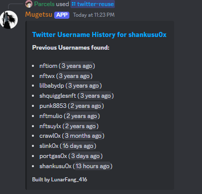 Parcels_A's tweet photo. this dude @shankusu0x scammed ~54SOL via a "presale" and claimed big gains in his tg. 
he has probably done this multiple times, see twitter reuse. Last week his nick was "portgas" as seen in TG, he farmed followers by posting some stupid 1SOL-100k challenge or whatever. 
Probably repeat farm w/ this scheme, lol  This shit happens way too often on CT it's crazy. Btw the TG followers are probably bought too, as you can see from the engagement/views. Still, 54 SOL is nothing to scoff at for a quick flip, don't fall for this shit  
https://t.co/6xyRiBHCGu
ty @lunarfang_416 for the twitter tool!