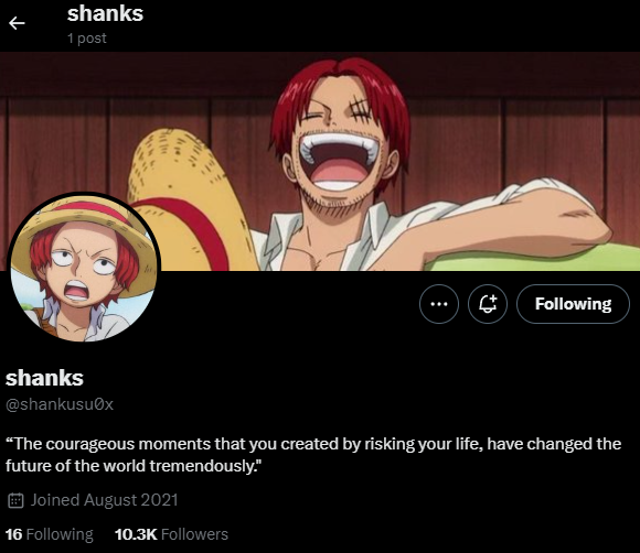 Parcels_A's tweet photo. this dude @shankusu0x scammed ~54SOL via a "presale" and claimed big gains in his tg. 
he has probably done this multiple times, see twitter reuse. Last week his nick was "portgas" as seen in TG, he farmed followers by posting some stupid 1SOL-100k challenge or whatever. 
Probably repeat farm w/ this scheme, lol  This shit happens way too often on CT it's crazy. Btw the TG followers are probably bought too, as you can see from the engagement/views. Still, 54 SOL is nothing to scoff at for a quick flip, don't fall for this shit  
https://t.co/6xyRiBHCGu
ty @lunarfang_416 for the twitter tool!
