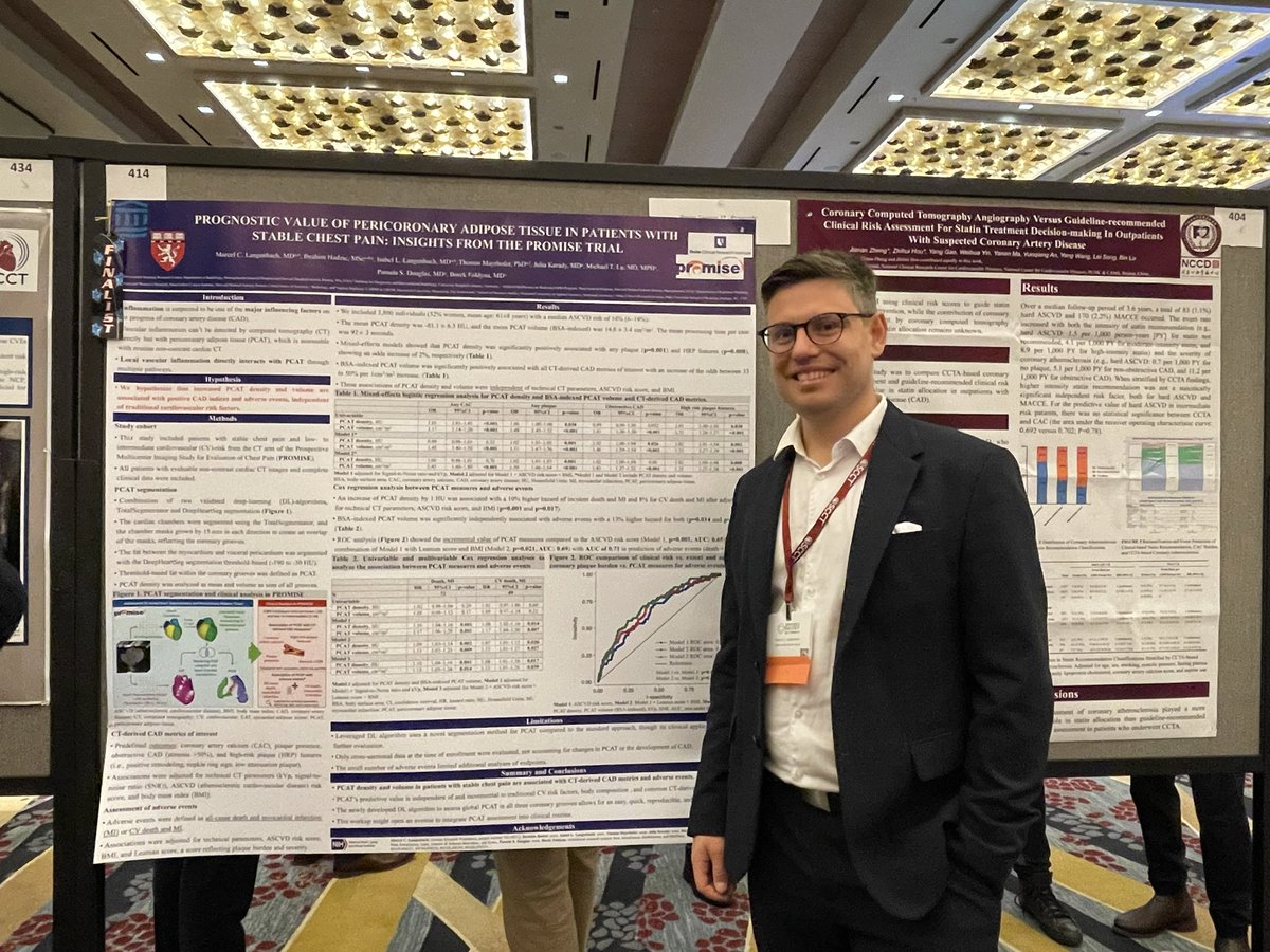 Marcel C. Langenbach (@mlangenbach_md) on Twitter photo Great conversation on our poster on PCAT in patients with stable chest pain. Thanks to all who stopped by. The story of PCAT in risk assessment has just started 💪🧐
#yesCCT <a href="/Heart_SCCT/">Heart_SCCT</a> <a href="/CIRC_MGH/">MGH Cardiovascular Imaging Research Center</a> <a href="/DCRINews/">Duke Clinical Research Institute</a> <a href="/BFoldyna/">BorekFoldyna</a> <a href="/pamelasdouglas/">Pamela S Douglas</a> <a href="/CardiacCTGuy/">Maros Ferencik</a> <a href="/ILangenbach_MD/">Isabel Langenbach</a> <a href="/michael_t_lu/">Michael Lu</a> Great conversation on our poster on PCAT in patients with stable chest pain. Thanks to all who stopped by. The story of PCAT in risk assessment has just started 💪🧐
#yesCCT <a href="/Heart_SCCT/">Heart_SCCT</a> <a href="/CIRC_MGH/">MGH Cardiovascular Imaging Research Center</a> <a href="/DCRINews/">Duke Clinical Research Institute</a> <a href="/BFoldyna/">BorekFoldyna</a> <a href="/pamelasdouglas/">Pamela S Douglas</a> <a href="/CardiacCTGuy/">Maros Ferencik</a> <a href="/ILangenbach_MD/">Isabel Langenbach</a> <a href="/michael_t_lu/">Michael Lu</a>