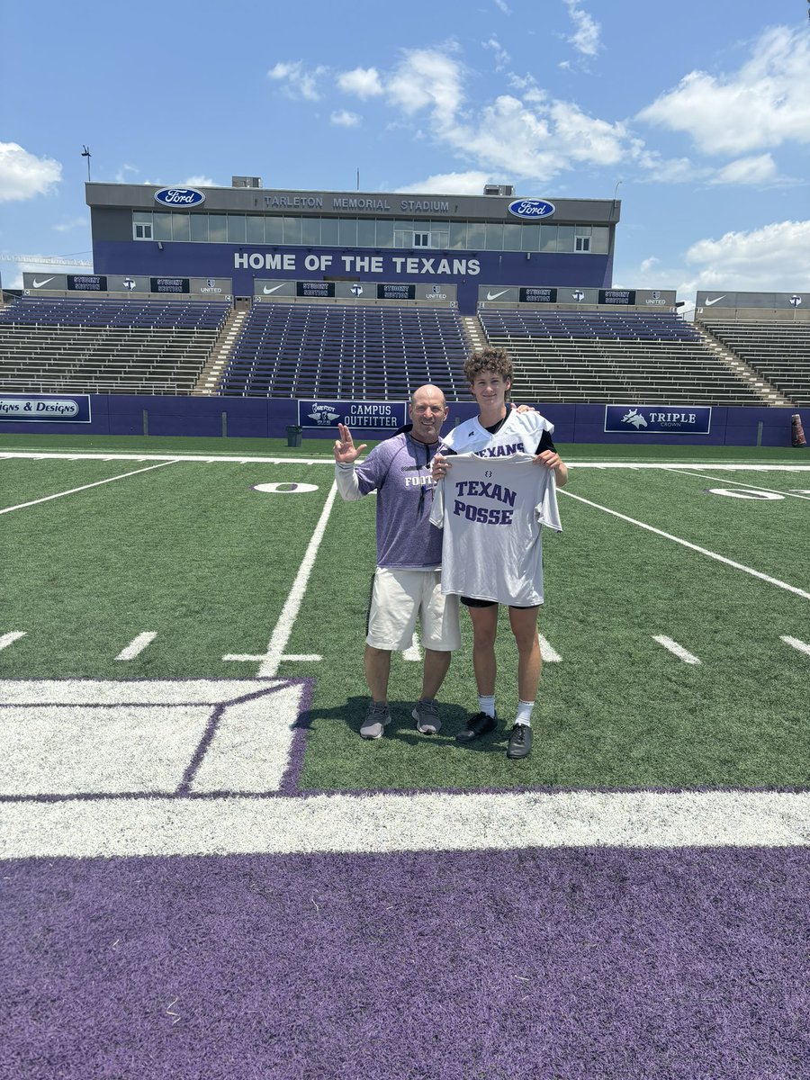 Barto_luke_'s tweet photo. Won KO competition and placed top 5 in field goal at @TarletonFB Camp this morning. Hit many balls over 70 yards and biggest ball was 75 yards ~4.0+ hangitme. Enjoyed the conversations with @CoachWaltonTSU and the facility tour!

@kwalkcoach @cgarza79 @BRuizKicking @Chris_Sailer https://t.co/Q1KW4nMUxt