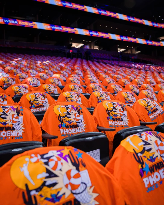 Every All-Star t-shirt on every chair in the building. 
