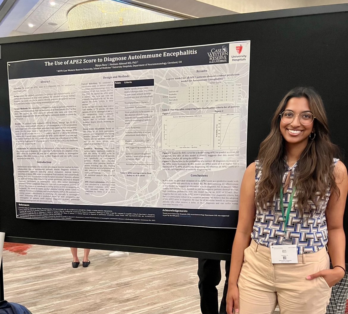 BijouBasu's tweet photo. Had a great time at the AAN summer conference presenting my project under the mentorship of Dr Hesham Abboud 

It was a great weekend learning about new developments in neuroimmunology, hearing patient stories, and receiving mentorship advice!
#AANsummerconference #AAN2024 https://t.co/veLNyijH8f