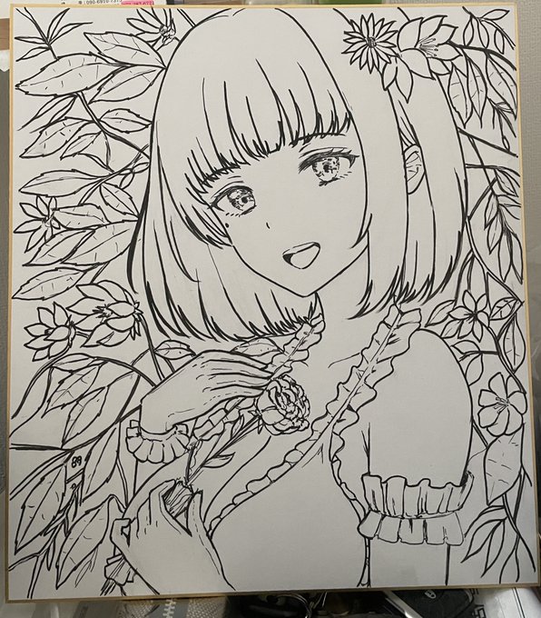 色紙進捗の愛実(妹)💜 