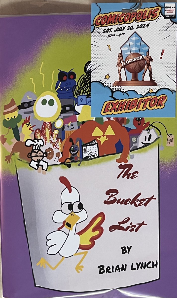 HotWingJustice's tweet photo. Thank you to everyone who stopped by Comicopolis #haroldandhishotwingofjustice #hotwingofjustice #thedailyharold #art #lockportlove #comicopolis #co2 #thebucketlist #comics #paintings #sketchcards #stickers #comicbooks #originalcharacters #YourNewFavoriteArtist #BrianLynch https://t.co/xWH0O1ryhG