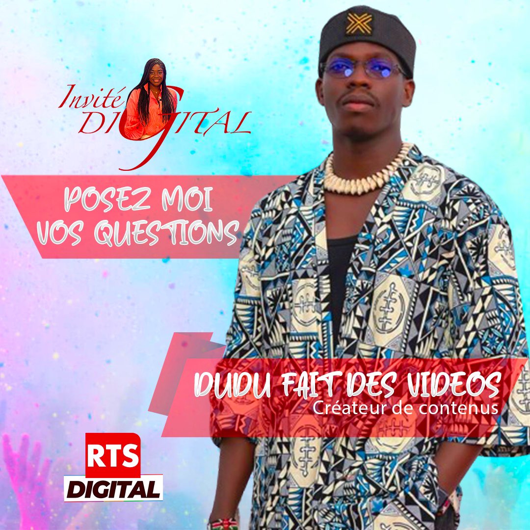 RTS1_Senegal's tweet photo. 📣NOUVEAU🎉 INVITÉ DIGITAL✨
Pour notre première, nous recevrons @DuduFdv. 
N’hésitez pas à lui poser des questions il y répondra ! 
Ne manquez pas ce rendez-vous bientôt sur nos plateformes digitales. https://t.co/XltYzboAAe