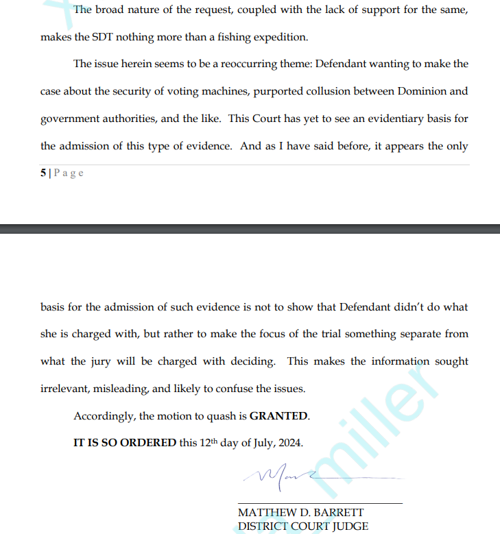 The decision against Tina Peters states so well the truth that mental midgets like <a href="/CannConActual/">CannCon</a> <a href="/FSociety_1942/">The Lone Raccoon</a>  and others are too obtuse to understand - in America, you can't break the law just because you think others have broken the law: