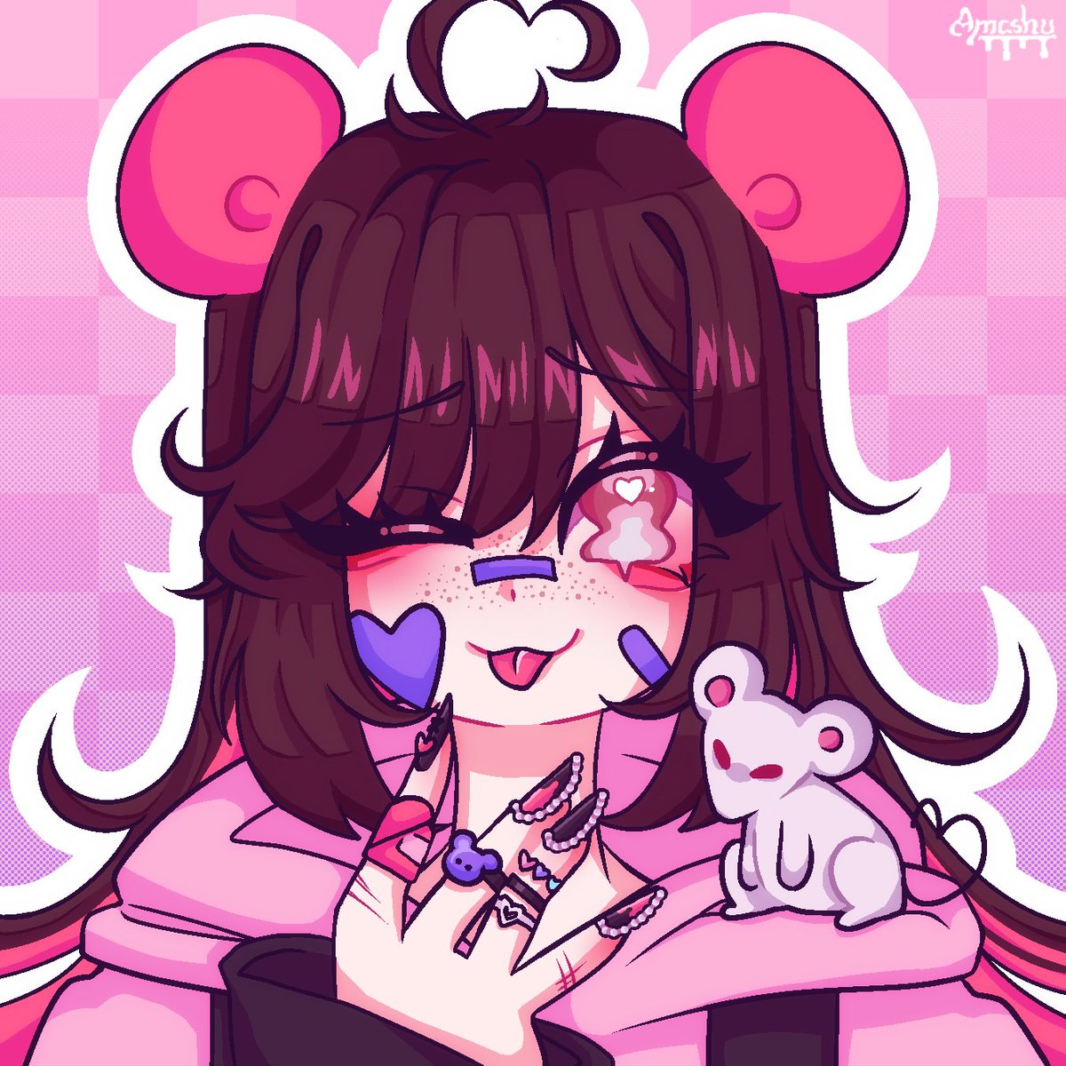 _amashu's tweet photo. silly ghost wawa rat icon :3

#oc #myart #イラスト #illustration #pink https://t.co/jbQU6yuU45