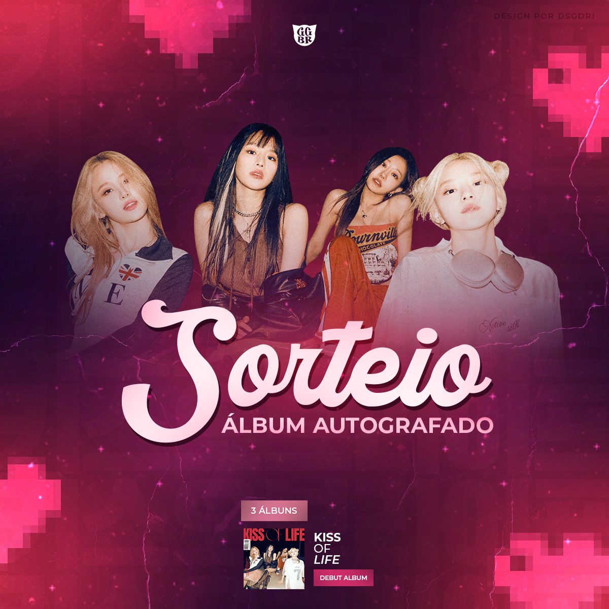 GirlgroupsBR's tweet image. 💋 SORTEIO: ÁLBUM AUTÓGRAFADO DO KISS OF LIFE!

Regras:

1. Seguir a @GirlgroupsBR 
2. Seguir nossa página no Instagram: instagram.com/girlgroupsbra?…
3. Dar like + rt nesse tweet
4. Comentar "EU QUERO" e um print confirmando que segue a página no Twitter e Instagram

Resultado: 17/08…