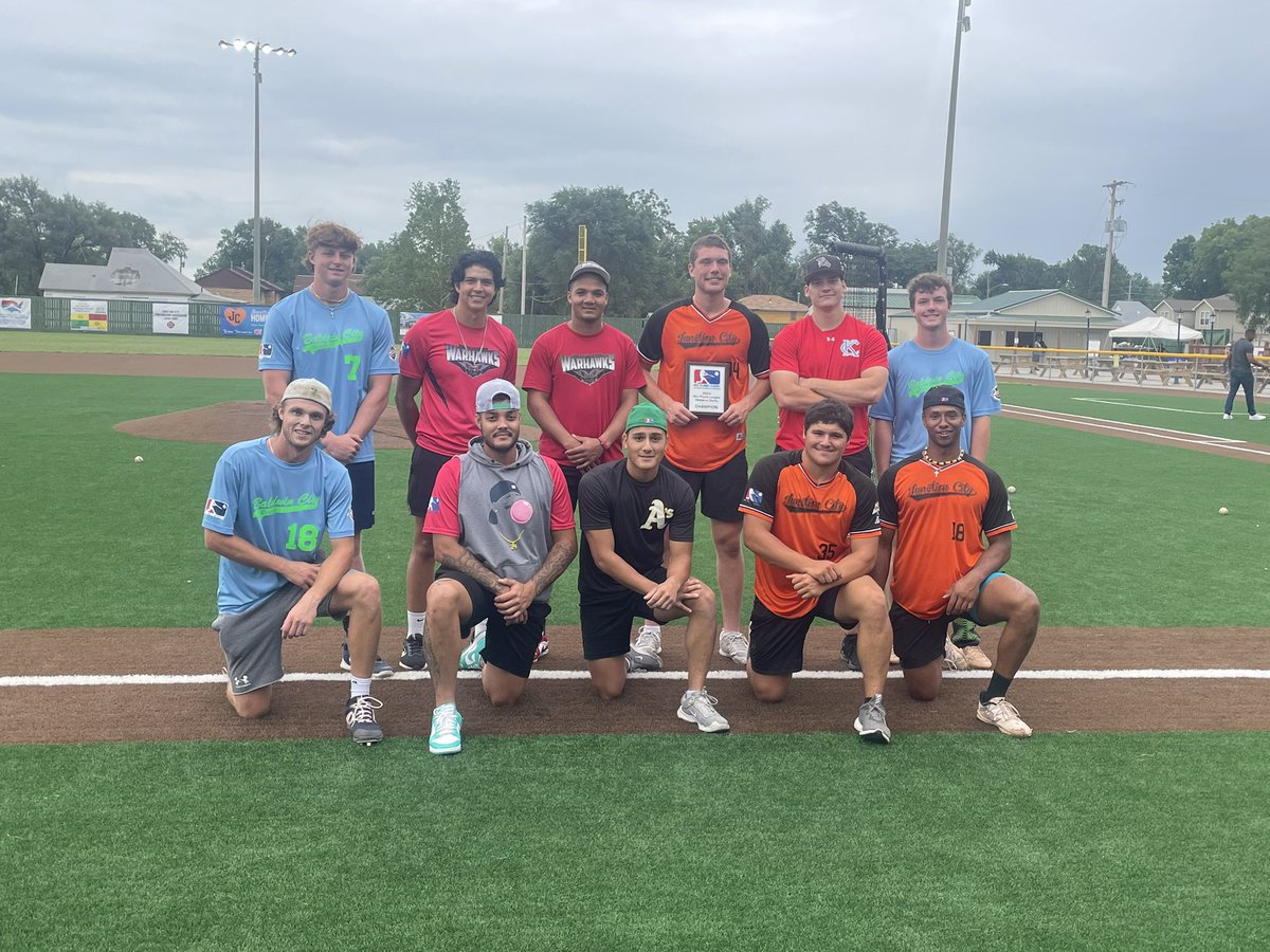 Our Home Run Derby contestants and our winner, George Andrews of the Junction City Brigade! He defeated Cade Adams of Baldwin City in the championship round.