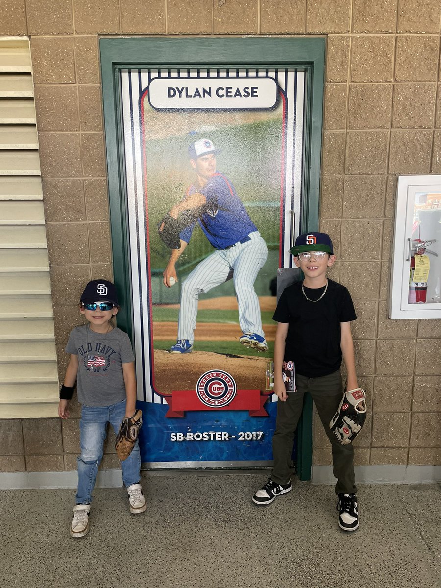 Ries4Peace's tweet photo. Just a couple of San Diegans at the South Bend Cubbies game proud to see @DylanCease  !! Go @Padres!! ⚾️🫶🏽 https://t.co/iouyUyLslM