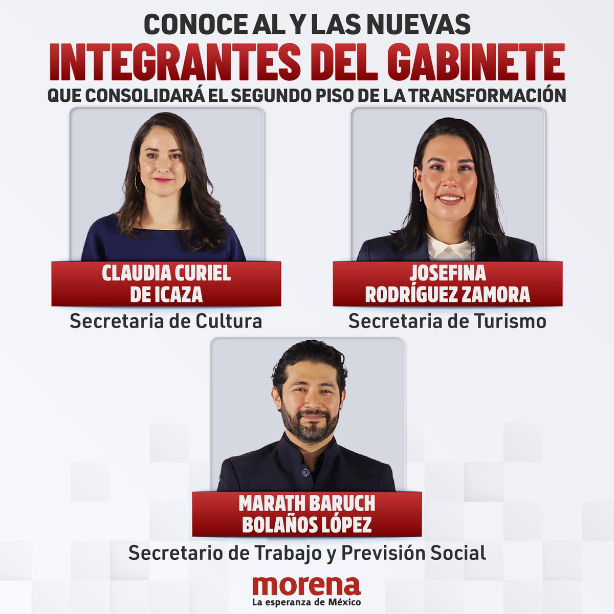 Rosi Bayardo (@bayardorosi) on Twitter photo ¿Ya conocen a el y las nuevas integrantes del gabinete de la Dra. <a href="/Claudiashein/">Claudia Sheinbaum Pardo</a>? Personas jóvenes, con amplios conocimientos en las que serán sus áreas de responsabilidad y con el corazón bien colocado a la izquierda. 🫰🏼✨ ¿Ya conocen a el y las nuevas integrantes del gabinete de la Dra. <a href="/Claudiashein/">Claudia Sheinbaum Pardo</a>? Personas jóvenes, con amplios conocimientos en las que serán sus áreas de responsabilidad y con el corazón bien colocado a la izquierda. 🫰🏼✨
