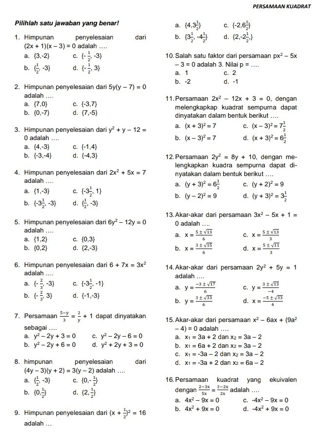 Sayangk75453530's tweet image. Latsol persamaan kuadrat,
Pembahasan menyusul