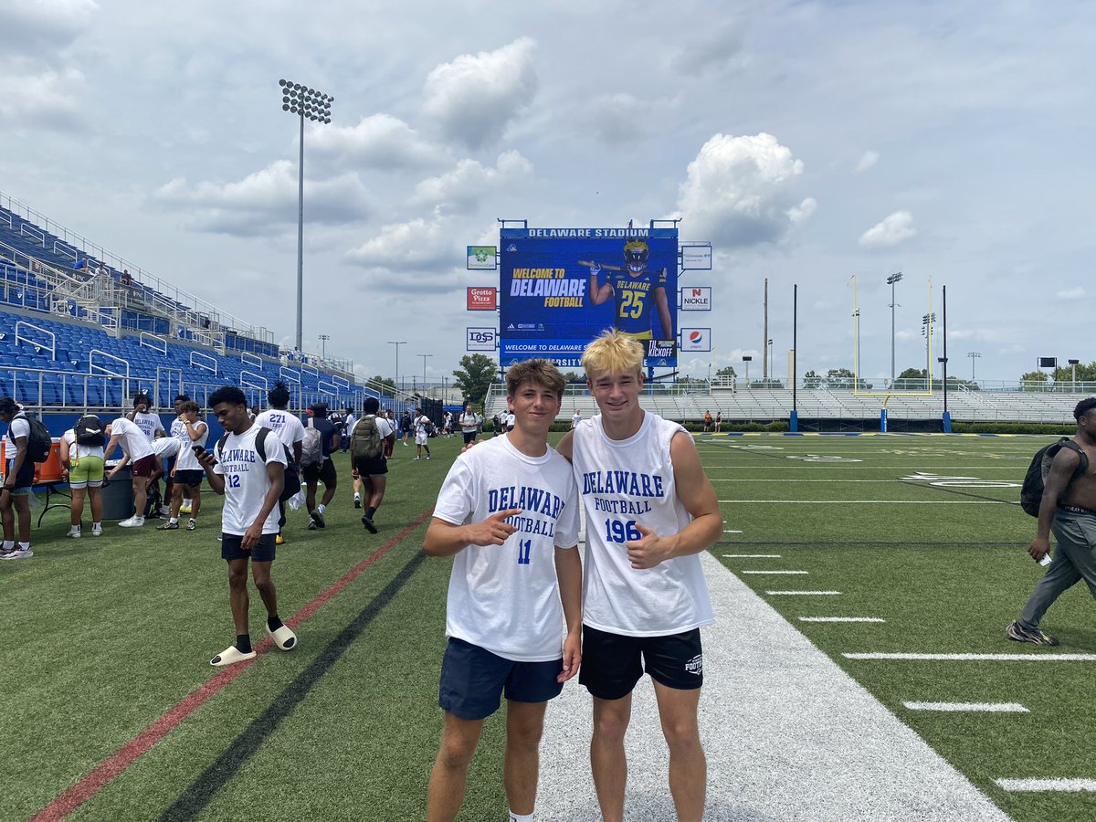 Peter Fiorello (@peter_fiorello) on Twitter photo Great camp at University of Delaware. Special thanks to <a href="/TaylorBertolet/">Taylor Bertolet</a> for the coaching.
-Won Kickoff competition with a 76 yard 3.9 hang time kick
-Tied longest Field Goal in group in charting
-Made Punter finalists
<a href="/Rocco_DiMeco/">Rocco DiMeco</a> <a href="/ryancarty10/">Ryan Carty</a> <a href="/CoachRogers57/">Coach Rogers</a> <a href="/DanOrnerKicking/">DanOrnerKicking</a> Great camp at University of Delaware. Special thanks to <a href="/TaylorBertolet/">Taylor Bertolet</a> for the coaching.
-Won Kickoff competition with a 76 yard 3.9 hang time kick
-Tied longest Field Goal in group in charting
-Made Punter finalists
<a href="/Rocco_DiMeco/">Rocco DiMeco</a> <a href="/ryancarty10/">Ryan Carty</a> <a href="/CoachRogers57/">Coach Rogers</a> <a href="/DanOrnerKicking/">DanOrnerKicking</a>