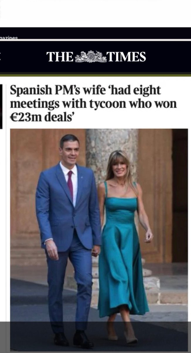 JhonSnowDae's tweet image. “The Times”.
“Begoña Gomez, la esposa del presidente del Gobierno español
tuvo OCHO REUNIONES
con “el Magnate” (Barrabés) que ganó contratos por 23M €"
Échale huev0s @sanchezcastejon
y llama “pseudomedio” al Times.
💋💋