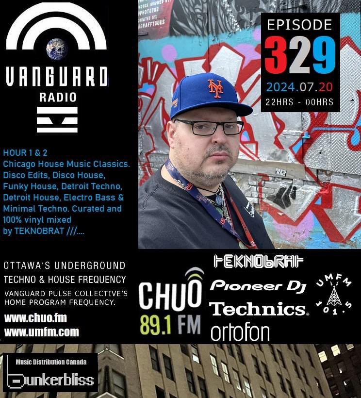 Episode 329 of Vanguard Pulse Radio with resident DJ &amp; Host Teknobrat is airing on 2024-07-20th
from 22:00 to Midnight E.D.T on CHUO 89.1 FM 
Ottawa - Gatineau, Canada 🇨🇦.
Was also heard worldwide via live audio streaming at
chuo.fm/show/vanguard-…