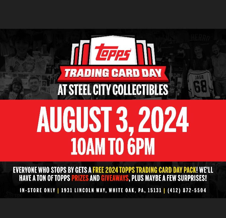 SCCRetailStore's tweet photo. Put this on your calendar. The Next Big thing at the SCC Retail store is Topps Trading Card Day. Stop by the store for Free Packs, deals, and a chance to win some prizes. #toppstradingcardday https://t.co/1scp8zmfNc