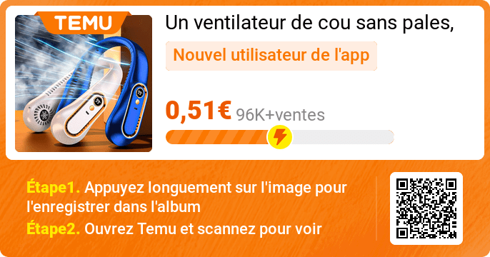 EstelleSpig's tweet photo. Un ventilateur de cou sans pales, portable et USB, avec 5 vitesses et affichage numérique - Technologie super puissante et design sans pales pour une utilisation en extérieur
 30% DE RÉDUCTION SUPPLÉMENTAIRE
 Offre exclusive [0,51€] 
👉 lien de l'article: https://t.co/j88x9cPMO6 https://t.co/7zoPbaVEFU