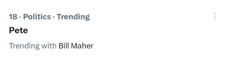 nerdypursuit's tweet photo. Pete Buttigieg has been trending for at least 15 hours now. https://t.co/xhKDnGeI39
