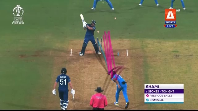 BishOnTheRockx's tweet photo. [THREAD]

It’s probably the most talked about series of deliveries bowled in 2023 CWC. It pitched and nipped back sharply to hit the stumps. A great representation of Shami vs Stokes duel was this image. But this thread is about another observation on that wicket taking ball.

1/ https://t.co/4IIJeyvpmL