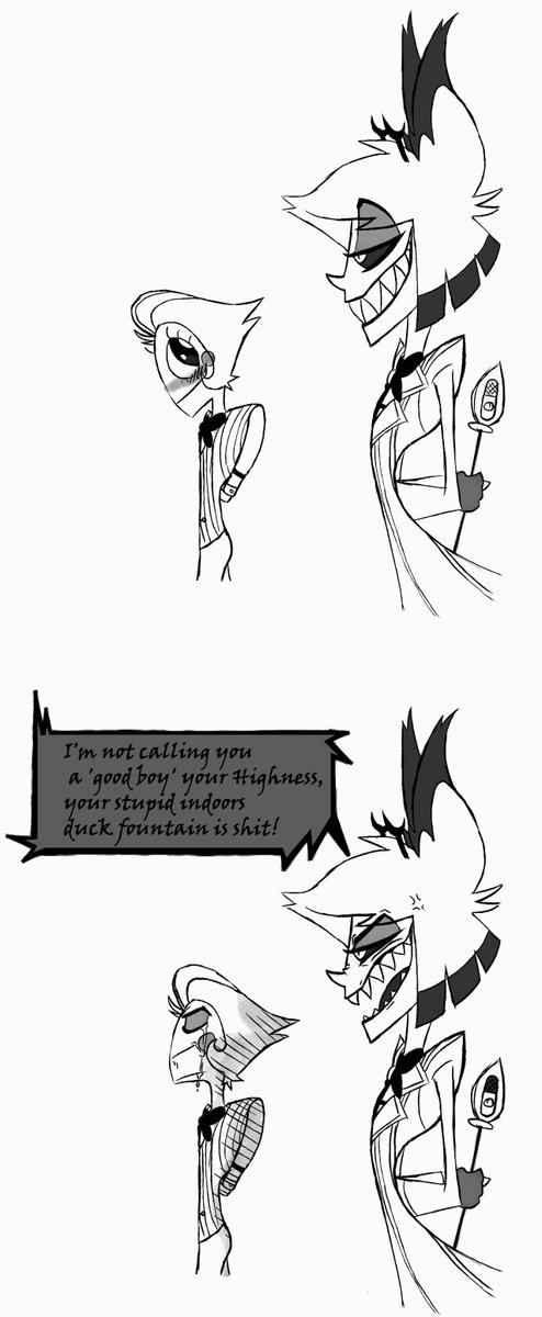 tawarithe's tweet photo. #HazbinHotelFanart #HazbineHotelAlastor #HazbinHotelLucifer  Had to join in on the meme :3 https://t.co/RN66MeTiuN
